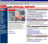 De website van CNN op 11 september 2001